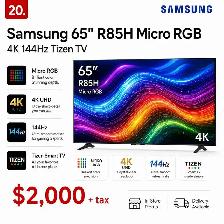 Samsung 65' R85H Micro RGB 4K 144Hz Tizen TV