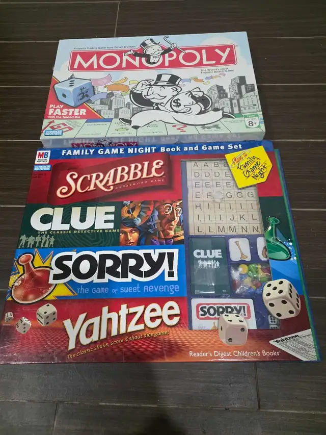 Board Game Bundle – Monopoly & Family Game Night 5-in-1 Set