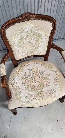 20th-century Louis XV-style tapestry armchair - Photo 2