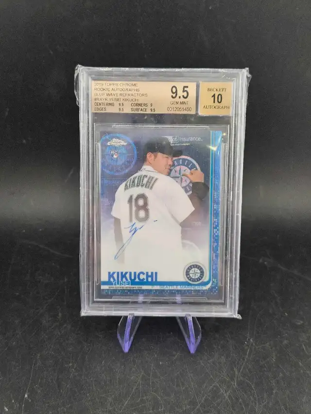Yusei Kikuchi Topps Chrome Rookie Autograph Beckett Grade 9.5/10