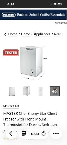 3.5 cubic foot freezer for sale