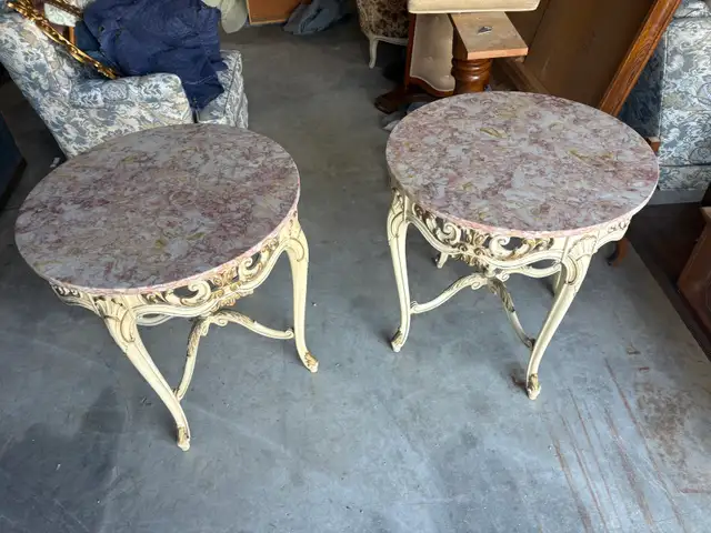 Free delivery used Pair of Vintage French Style Marble Top