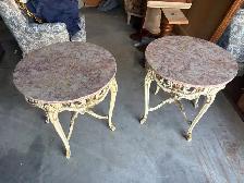Free delivery used Pair of Vintage French Style Marble Top - Photo 3