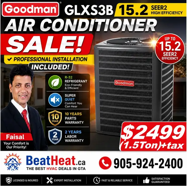 Goodman  Air Conditioner and High Efficiency Furnace from $2499
