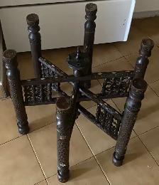 hand carved real wood stand table / support table en vrai bois - Photo 3
