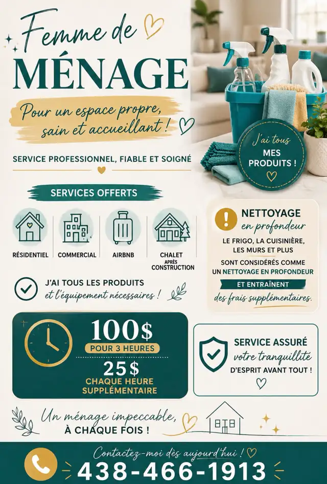femme de ménage / entretien Menage / cleaning lady