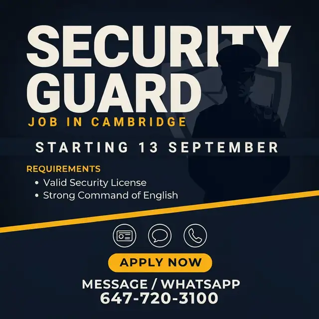 Security Guard Job in Cambridge