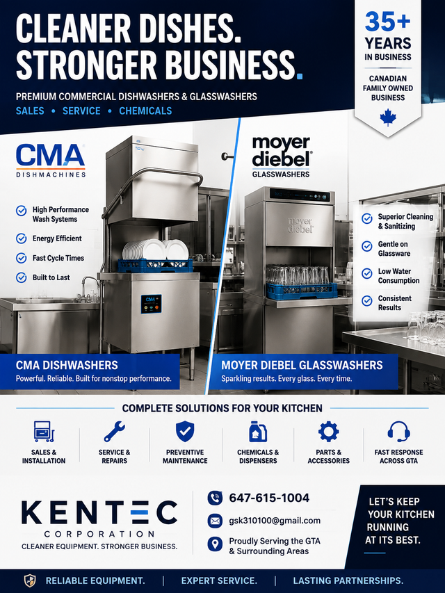 Commercial Dishwasher Sales/Rentals • Service • Chemicals | GTA