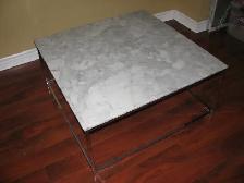 Structube Leandro Square Marble Coffee Table with Chrome Base - Photo 3