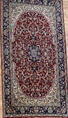 HANDKNOTTED PERSIAN KASHAN WOOL RUG 5.0FT x 7.5FT (76)