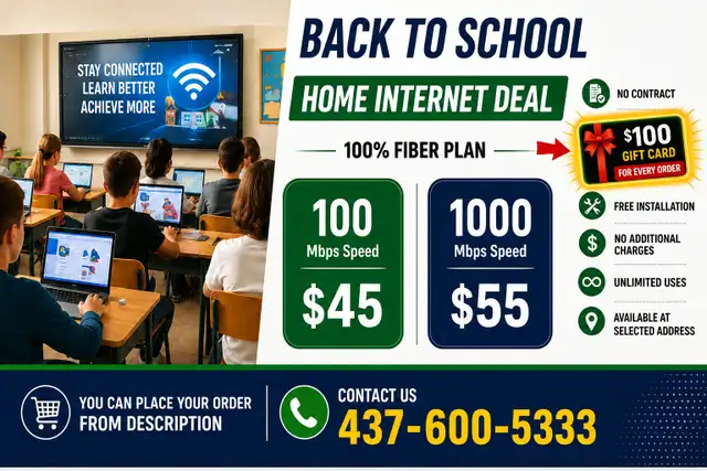 Home Internet Sale $45 & $55 'Back to School'