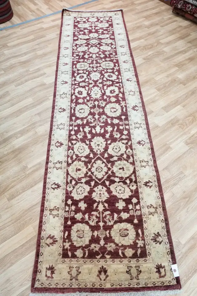HANDKNOTTED CHOBI WOOL RUNNER 2.5FT x 9.6FT (78)