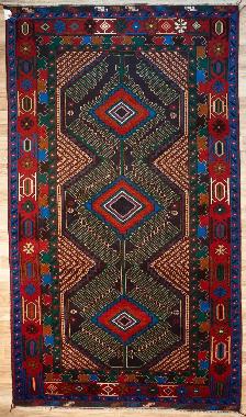 HANDKNOTTED BALUCH WOOL RUG 3.7FT x 6.4FT (80)