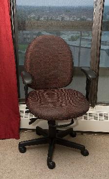 Padded Office Chair with Arms & 5 Wheels (Red - Mint)