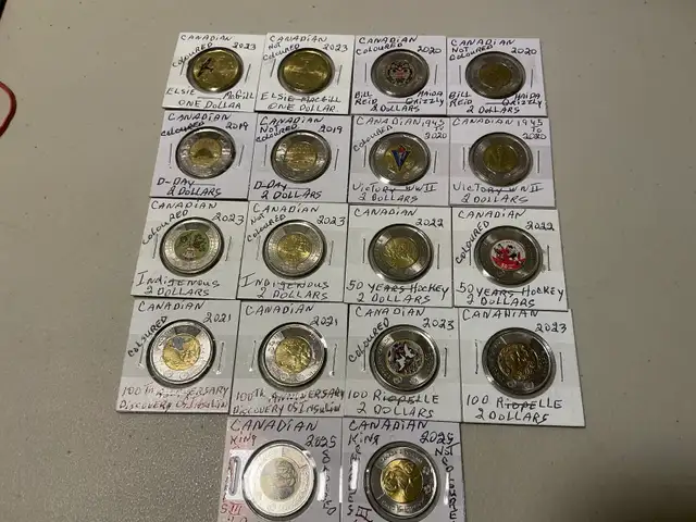 9 sets of Canadian specialty coins for sale