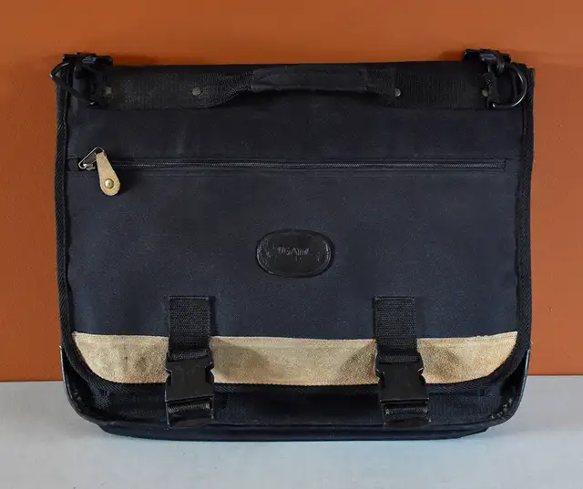 Black Nylon Portfolio / Laptop Briefcase with Pockets