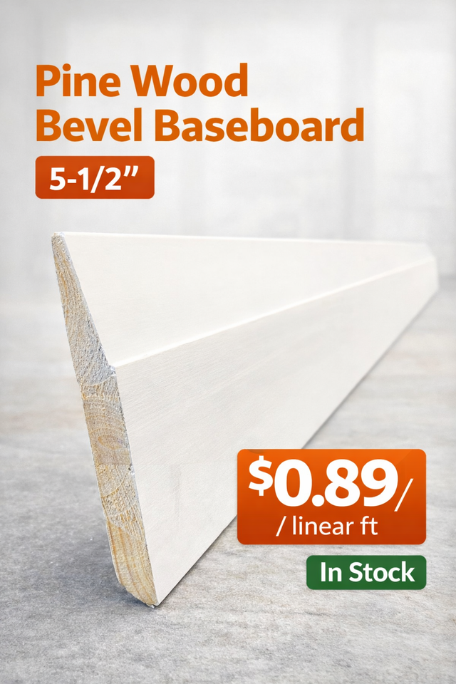 Wood Bevel Step Baseboard $0.89/LF