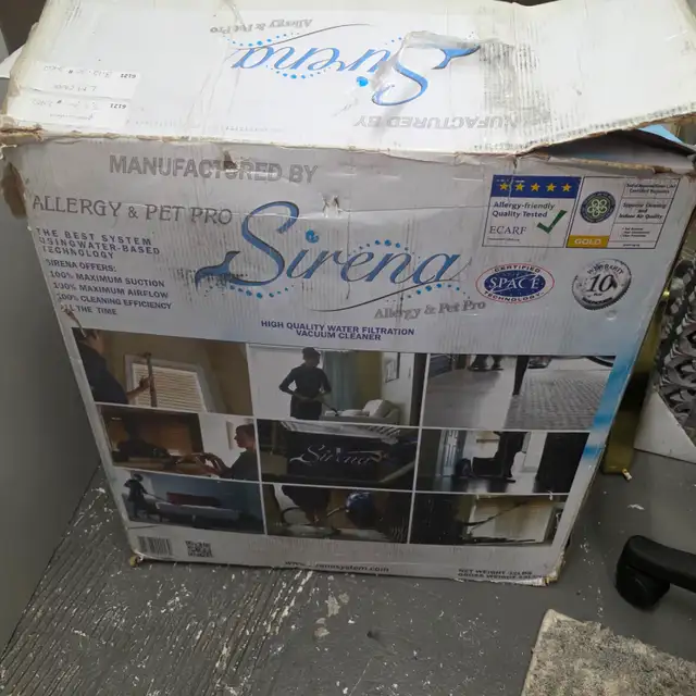 Sirena Vacuum Cleaner Water Filtration, Bagless Canister Vacuum