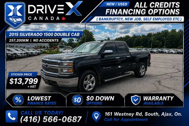 2015 Chevrolet Silverado 1500 Double Cab READY TO GO!
