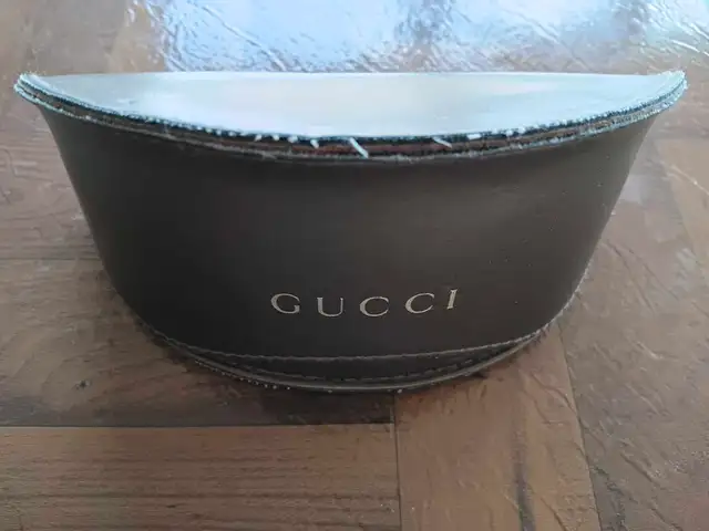 Vintage Gucci leather sunglasses case brown