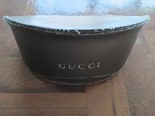 Vintage Gucci leather sunglasses case brown