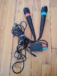2 x SingStar PlayStation 2 PS2 PS3 Microphone USB Converter