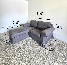 FREE DELIVERY Ikea Uppland Ektorp 2 Seater Loveseat Sofa Ottoman - Photo 9