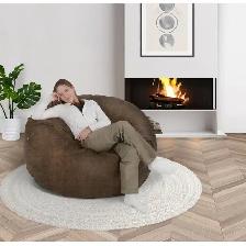Lounge & Co. Faux Suede Jumbo Lounger, Brown
