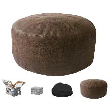 Lounge & Co. Faux Suede Jumbo Lounger, Brown - Photo 2