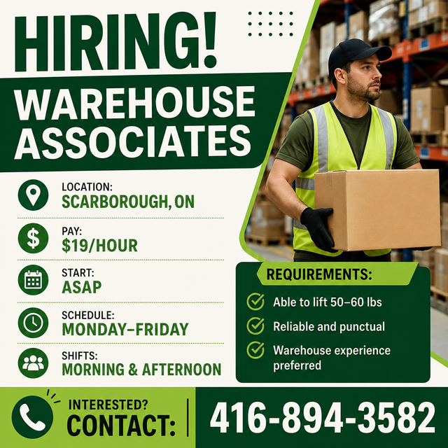 Hiring Warehouse Associates