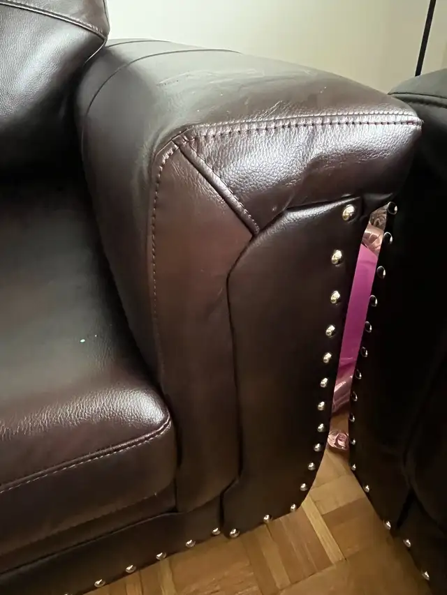 2 faux leather couches