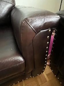 2 faux leather couches