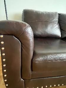 2 faux leather couches - Photo 4