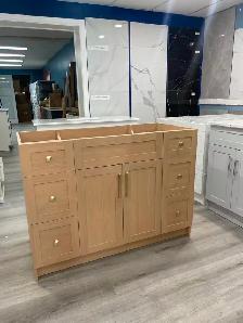 49' Natural Oak HDF Bathroom Vanity with Quartz Stone Top - Photo 3