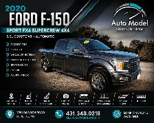 2020 Ford F-150 SPORT FX4 CREW 5.0L /ACCIDENT FREE/BC UNIT/