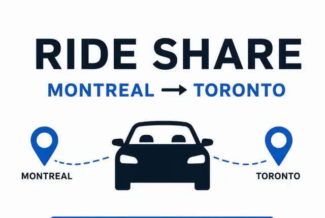 Montreal to Toronto, Thursday 3th Sep, 11 am