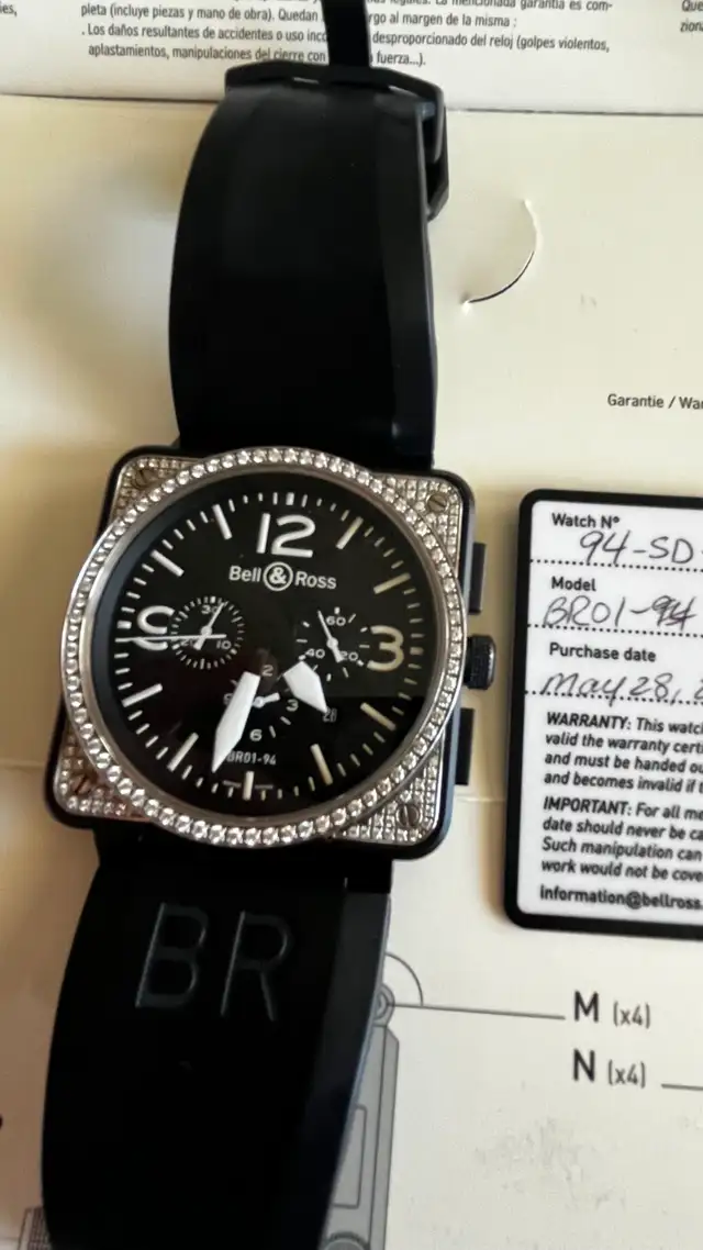 Bell & Ross BR 01-94 Aviation Type – Rare Factory Diamond Bezel