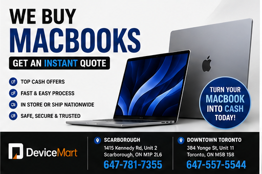 WE BUY MACBOOKS –  SELL IN STORE @ SCARBOROUGH & DOWNTOWN!