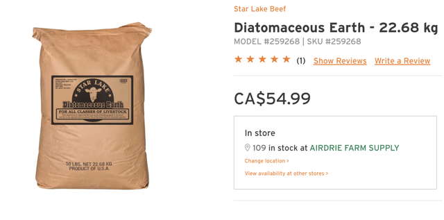 Diatomaceous Earth (DE) – 27% off new bags $40.00