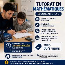 Tutorat en mathématiques – Secondaire 1 à 5