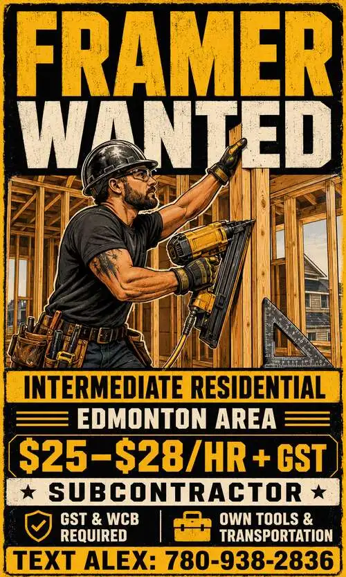 Intermediate Framer Wanted!