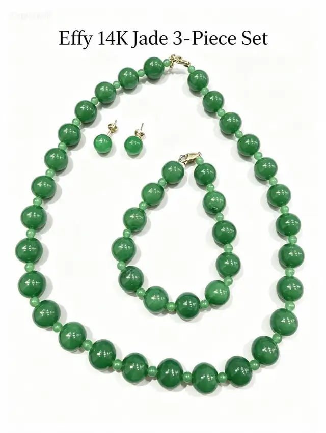 EFFY 14karat Natural Jade 3PCS Set