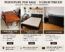 Bed frame, mattress, bedside table with dresser and dinner table - Photo 4