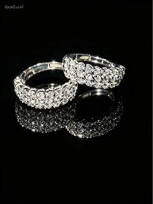 14Karat Natural Diamonds 1.00CTW Hoop Earrings