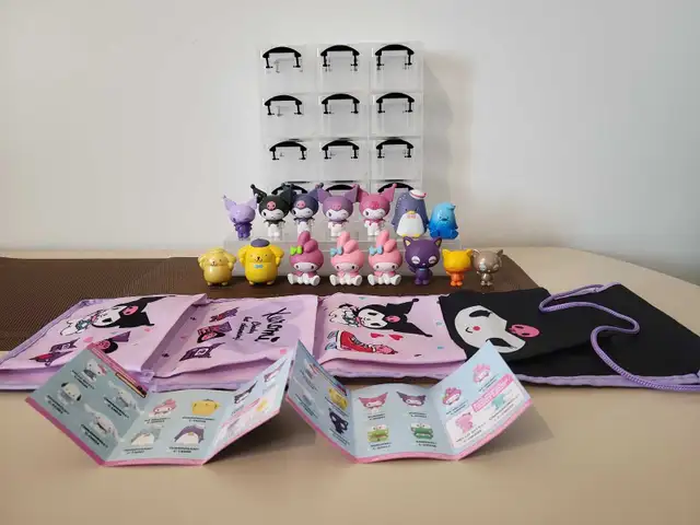 10 figurines hello kitty and friends  5 petites  1 rangement Ku