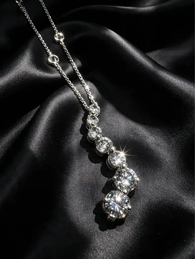 14k White Gold 3.00 Ct Labgrown Diamond Necklace with Diamond