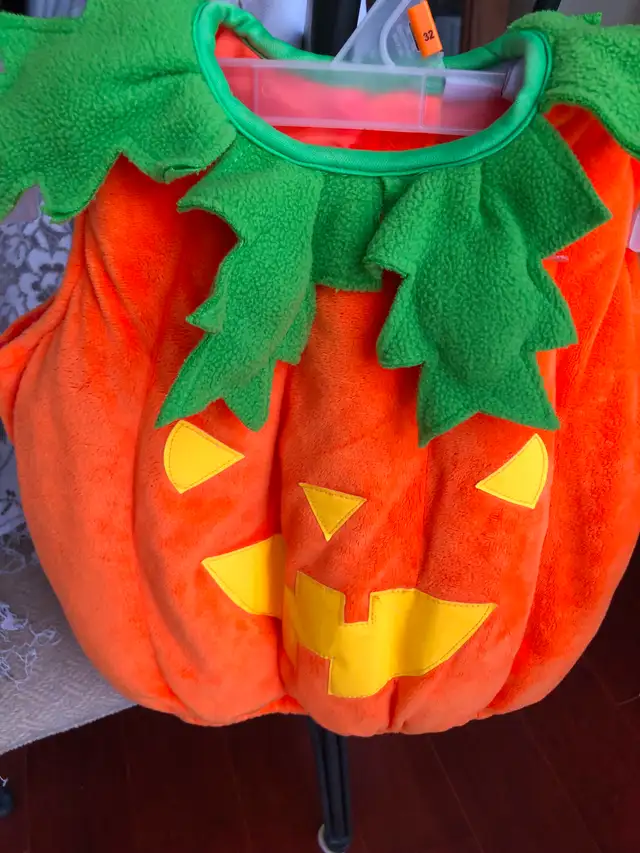 Toddler Halloween Pumpkin Costume Sleeveless Tee Top