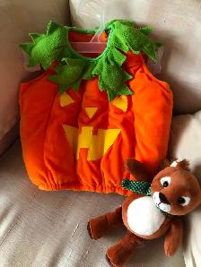 Toddler Halloween Pumpkin Costume Sleeveless Tee Top - Photo 5