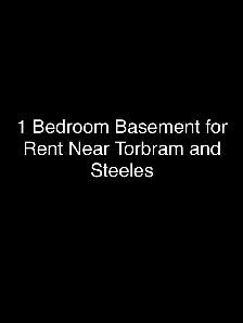 One Bedroom Basement for Rent near Torbram and Steeles