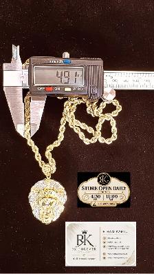 10k yellow Gold Chain with pendant # R 26 - Photo 5